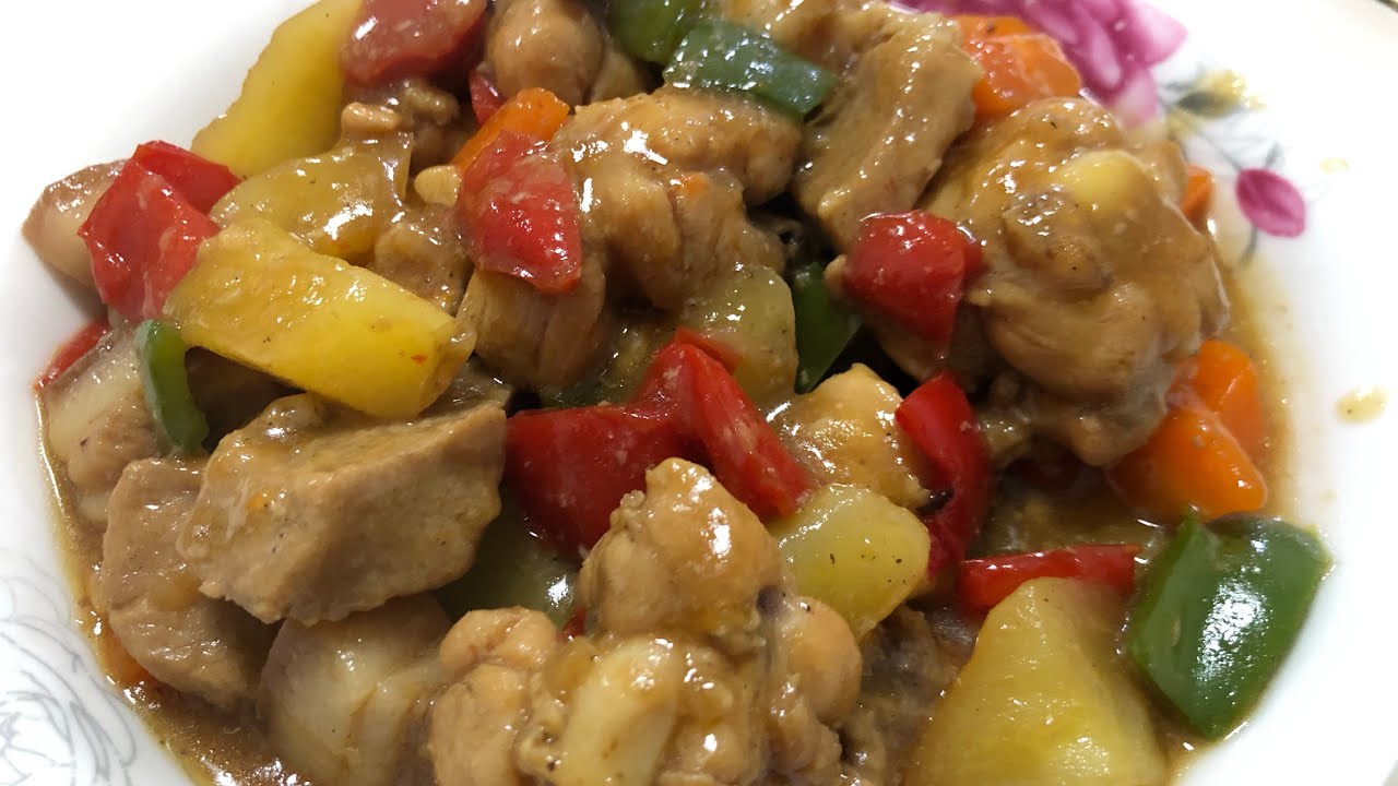 Chicken&Pork afritada w/ natural ingredients (Bisaya Special) YouTube