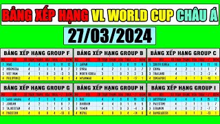 Bảng Xếp Hạng Vòng Loại World Cup 2026 Châu Á | Cập Nhật 27\/3 | Việt Nam Đáng Buồn, Hàn Quốc Top 1