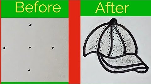 Cap drawing for beginners | Easy cap drawing from 5 dots | Dots drawing