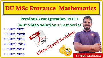 DU MSc Entrance Previous Year Question Paper solution Mathematics | Test Series