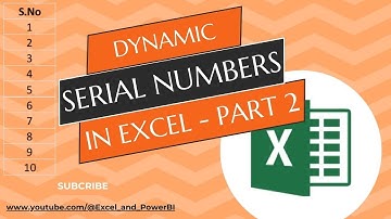 Dynamic Serial Number in Excel Part 2 || No Problem with Filters