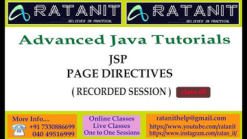 Advanced Java Tutorials || Page Directives || by Mr.Ratan || class-05