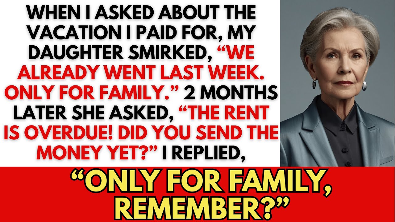 Моя дочь усмехнулась: «Вся семья ездила на прошлой неделе!» — после того, как я спросила о заплач...