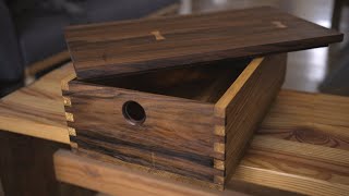 My best work yet - Expensive walnut box with dovetails (ASMR)