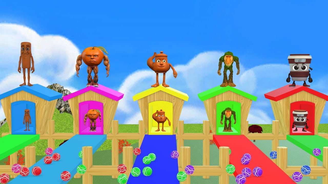 Long Slide Game With Cow Elephant Gorilla Hippopotamus Tiger 3d Animal Game Funny 3d Animals