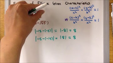 PC 7.2E Equation of Ellipse Given Characteristics (Center, Vertex & Focus)