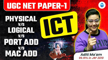 Physical vs Logical vs Port add vs MAC add | UGC NET Paper-1 ICT by Aditi Mam | JRFAdda
