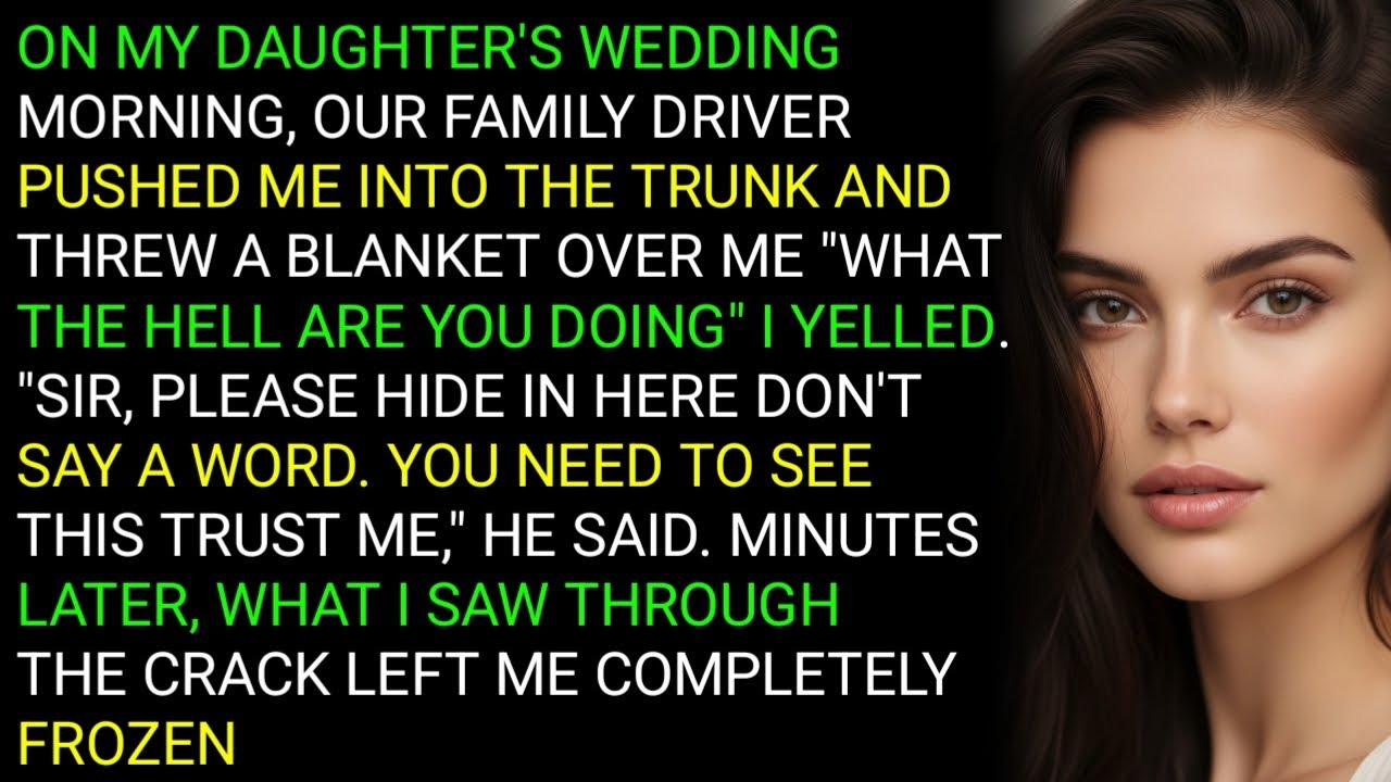 ON MY DAUGHTER'S WEDDING MORNING, OUR FAMILY DRIVER PUSHED ME INTO THE TRUNK AND THREW A BLANKET...