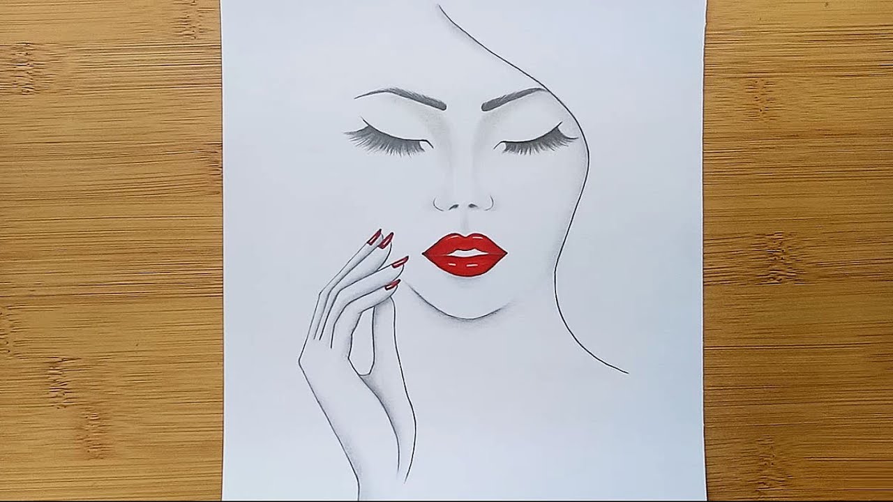 Easy way to draw a girl face for beginners /Step by step - YouTube