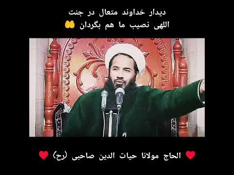 دیدار خداوند متعال در جنت الحاج مولانا حیات الدین صاحبی رح Mawalawy Haiatuddin Sahib