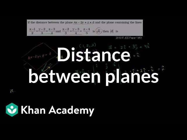 Distance Between Planes Vectors And Spaces Linear Algebra