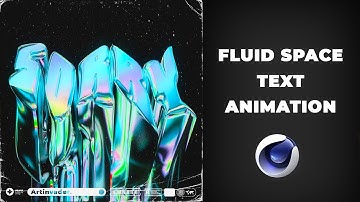 Iridescent / holographic fluid typography/ text animation. Cinema 4D ( C4D ) tutorial for beginner