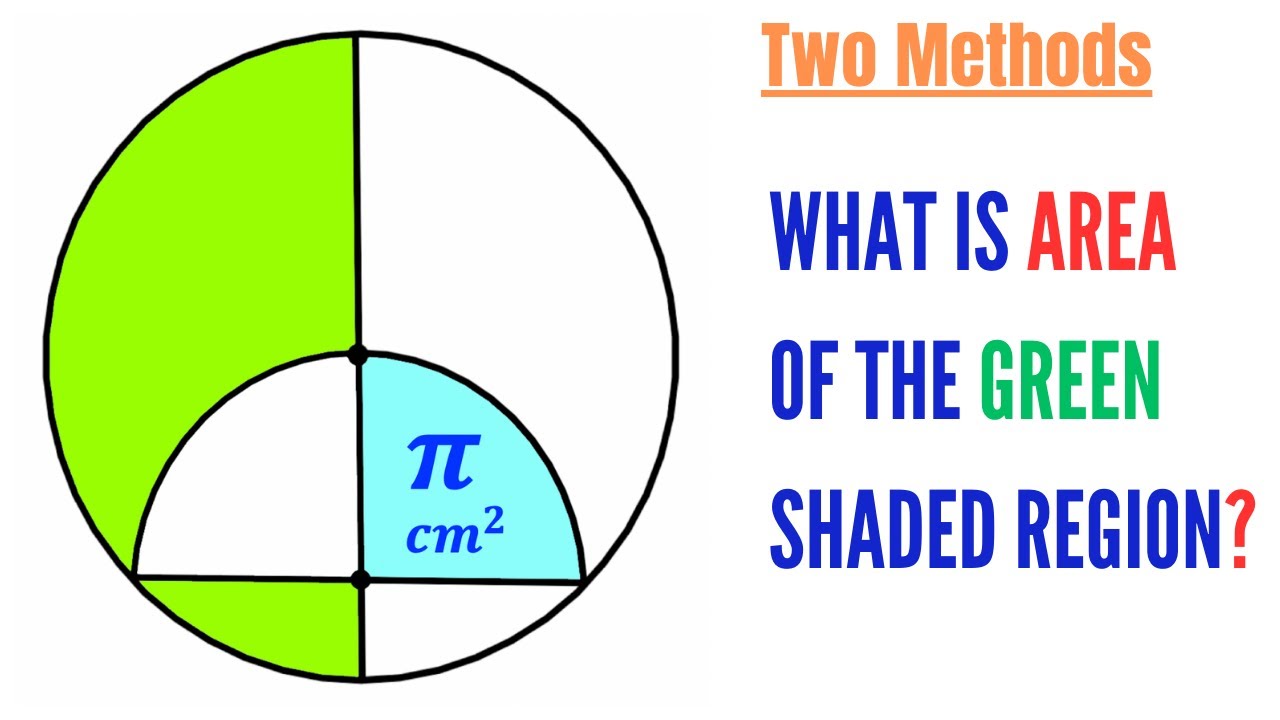 Can you find the area of the Green region? | (Two Methods) | #math # ...