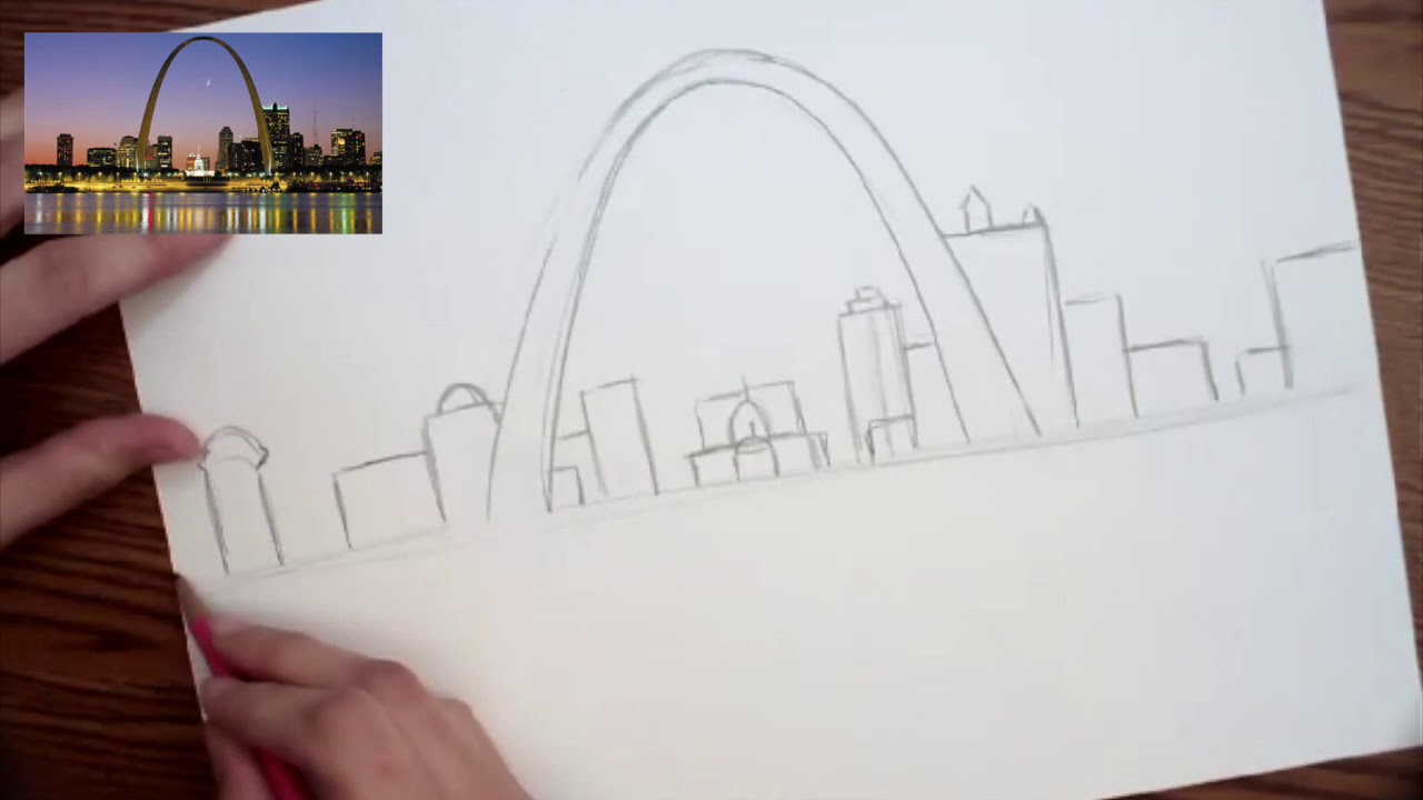 How to draw the Gateway Arch Part 1 - YouTube