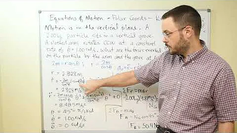 Dynamics - Equations of Motion - Polar Coordinates - Kinetics - Particle in a Vertical Slot