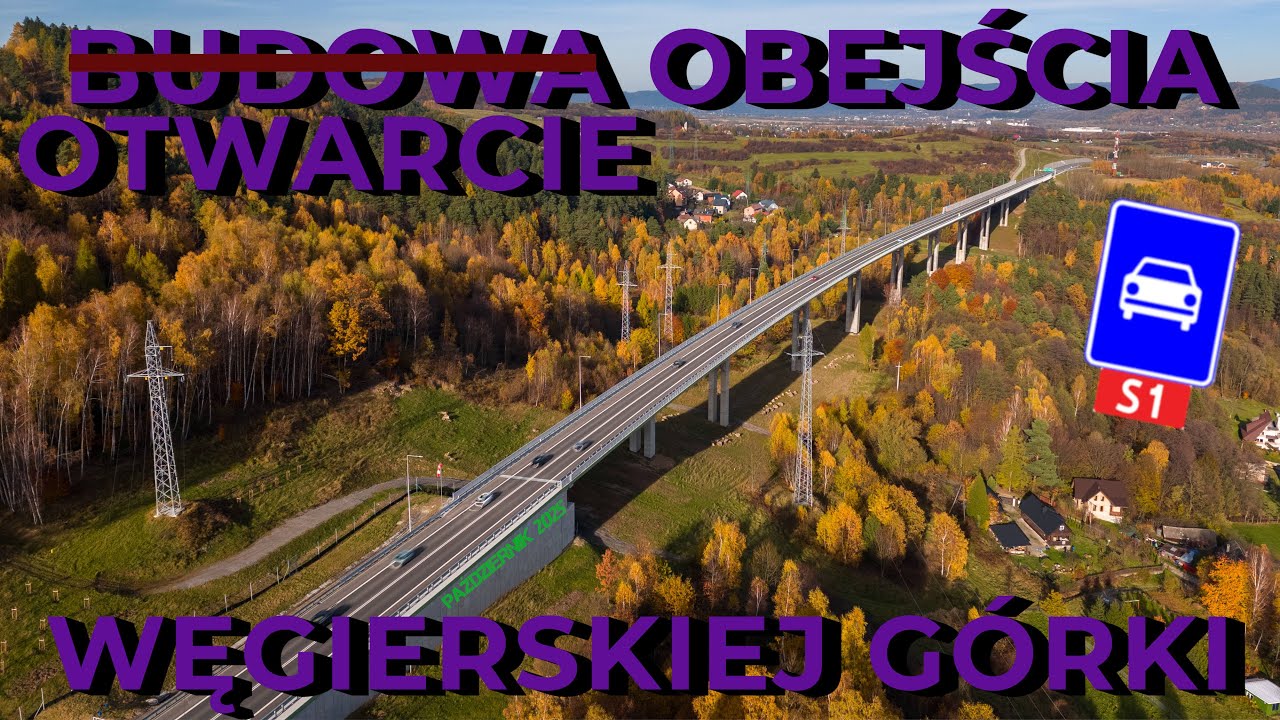 Otwarcie obejścia Węgierskiej Górki (S1 Przybędza-Milówka) PAŹDZIERNIK 2025 [DRON][4K]