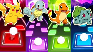 Pokemon Team: Pikachu- Squirtle- Charmander- Bulbasaur -- Tiles Hop Music Game