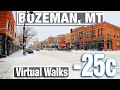 Bozeman Montana Dangerous Cold Virtual Walk - City Walks Montana Walking Tour & Treadmill Scenery