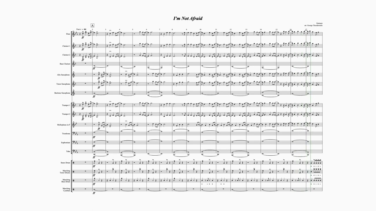 I'm Not Afraid: Marching Band Arrangement - George Theodoroulis