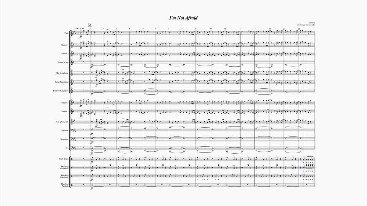 I'm Not Afraid Marching Band Arrangement Theodoroulis YouTube