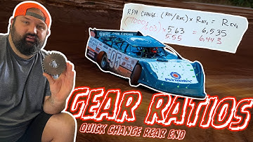 HOW TO CALCULATE RPM CHANGE AND GEAR RATIOS; Dirt Late Model Quick Change Rear End Calculations