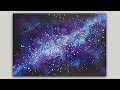 Sponge painting a galaxy with acrylic paint