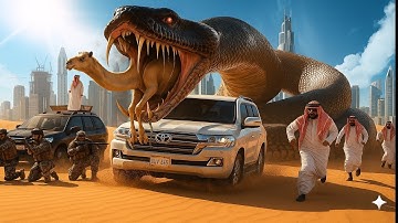 Brave heroes save hyperactive mother camel from terrifying attack by giant python 🐍