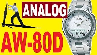 Setting Casio AW-80D analog time manual 2747