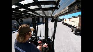 Forklift POV:  Unloading a Truck of Lumber in under 10 MINUTES!