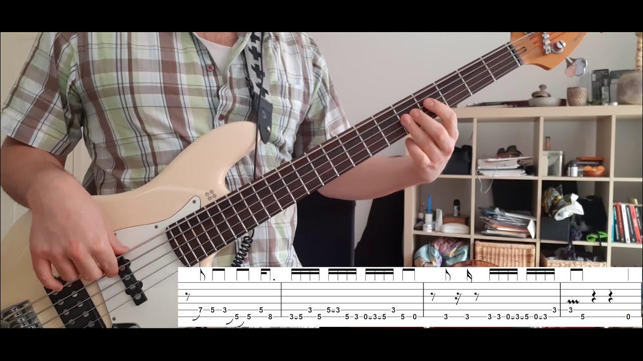 Two strings Bass solo for beginners tutorial YouTube