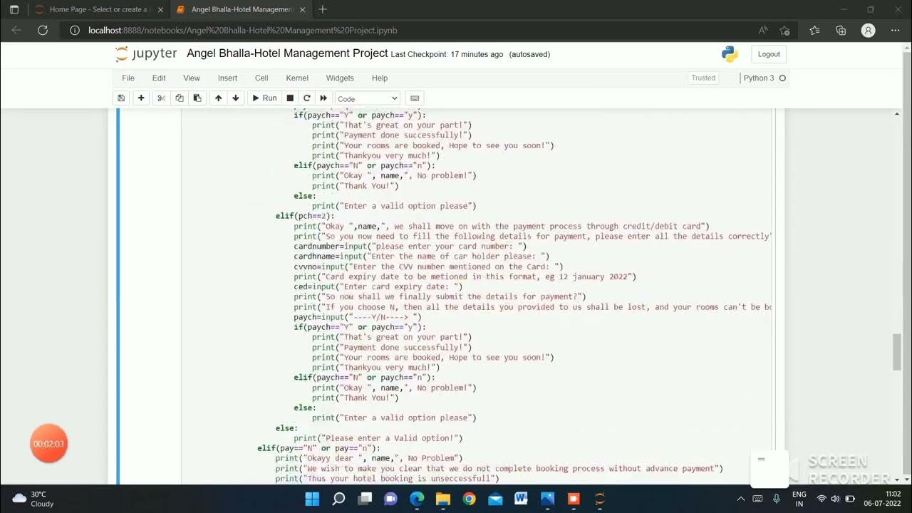 How to make project in Python: Hotel Management - YouTube