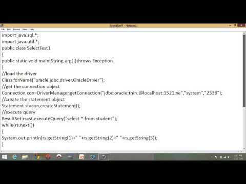 A JDBC program to connect Oracle Database..