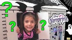 Who's in VAMPIRINA'S HAUNTED HOUSE GAME In Real Life Vampirina Toys IRL Kids Video, Vampirina's BOX FORT!!! Driving Cardboard Box Cars to Disney Jr Scare B&B!, Vampirina's Fangtastic Friends and PJ Masks Explore Silly Haunted House, Vampirina Scare B&B Hauntley's House Tour and Review!! Up close shots at the end :)