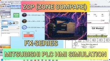GX Works2 : ZCP Zone Compare Instruction Mitsubishi PLC FX Series Connected HMI GOT2000 Simulation