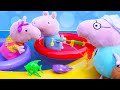 Quali giochi ci saranno in piscina per Peppa Pig e la sua famiglia? Video per bambini.