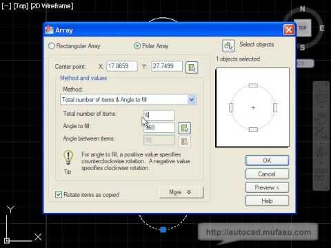 Autocad Array 2012 Classic Youtube