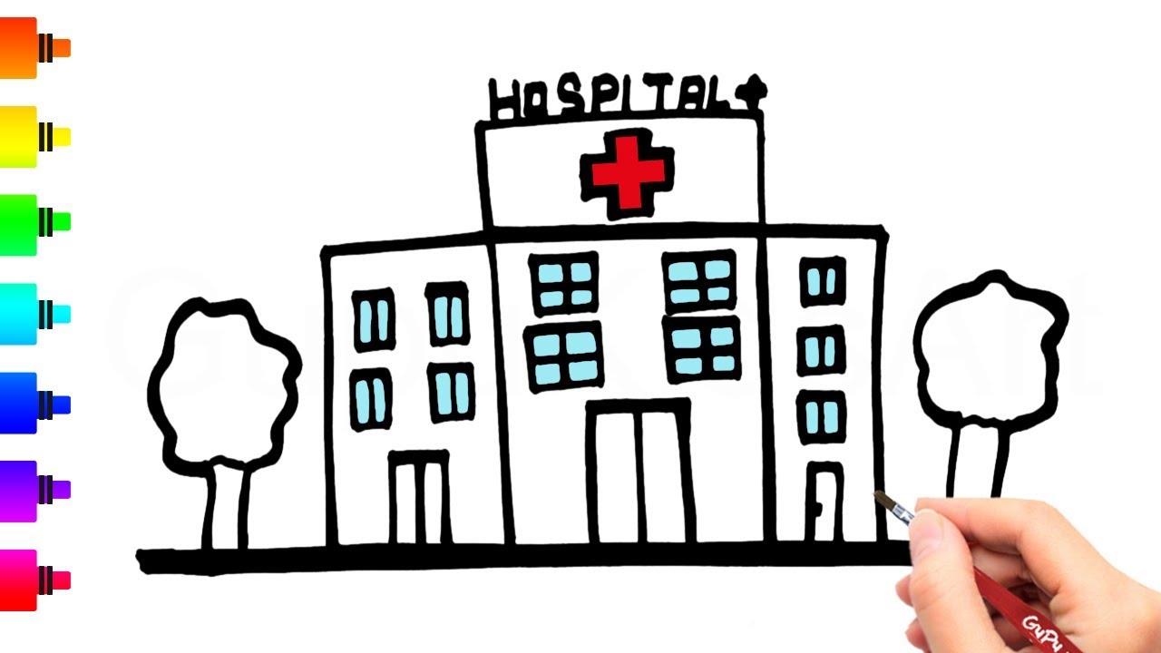 Cartoon Hospital Clip Art drawing free image download