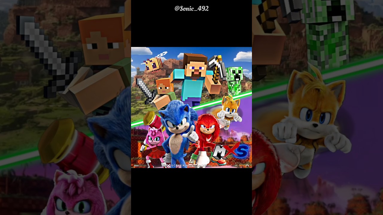 Making a Sonic X Minecraft Movie poster crossover (Fan poster)