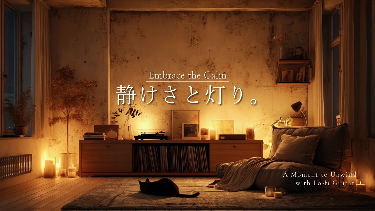 Cozy Night | Silence and Light 🌙 Relaxing Lo-fi Guitar for Study, Work and Sleep [60 Min] 🎸