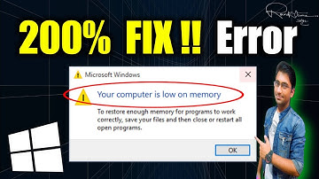 Solve Your computer is low on memory windows 10 in hindi | Computer low memory fix