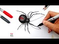 Cómoo dibujar una ARAÑA en 3D Realista (Fácil) | How to draw a realistic 3D Spider