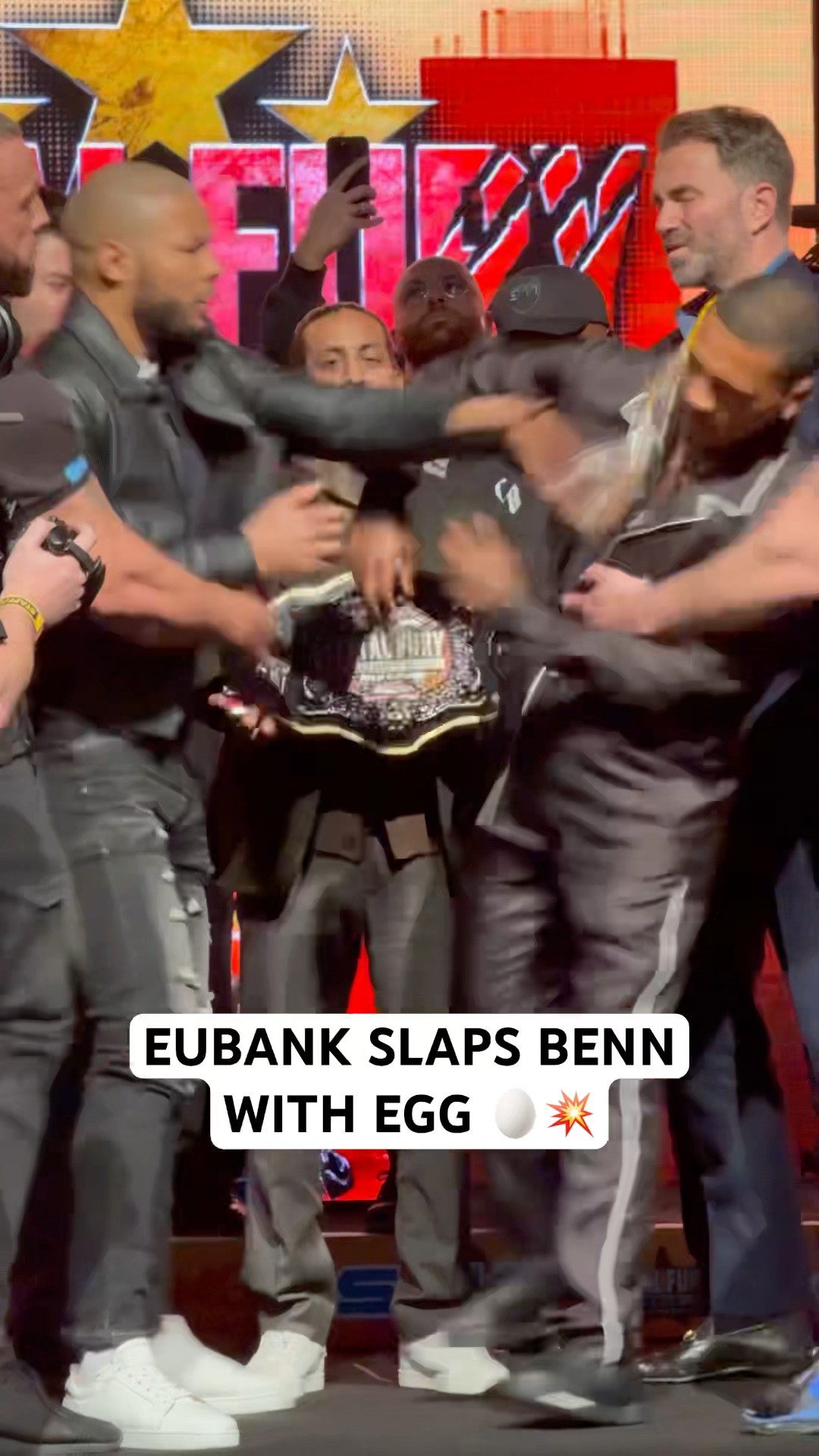 ?????!‼️ Chris Eubank Jr. slaps Conor Benn with an egg during their face off ?
