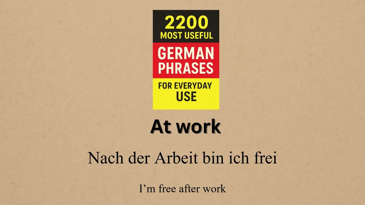 Everyday German phrases - At work