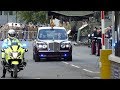 Queens Motorcade, Escort and Helicopter Leaving Brompton Barracks, Kent, UK