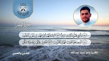 سورة القلم -  القارئ عامر احمد -  الشجي والصبي