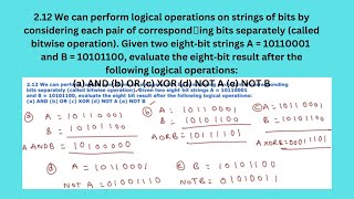 Famous 2.12 We can perform logical operations on strings of bits by considering each pair of bits ... Wealth