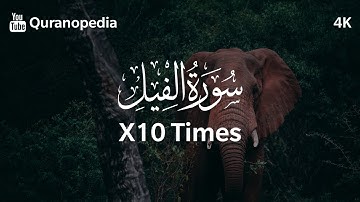 Surah Al-Fil Repeated | 4K | عشر مرات | سورة الفيل | القرآن الكريم