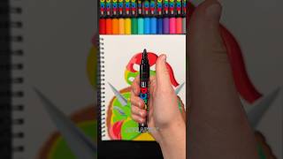 Drawing Raphael from TMNT Mutant Mayhem with Posca Markers! #shorts