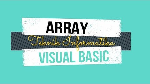 ARRAY (Visual Basic 2010) Hasil & Coding
