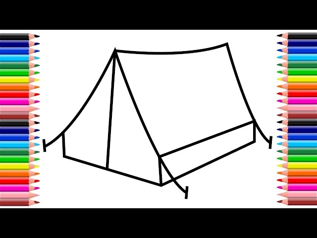 Tent Coloring Cartoon Character Is Inside His Tent Outline Sketch Drawing  Vector, Car Drawing, Cartoon Drawing, Wing Drawing PNG and Vector with  Transparent Background for Free Download